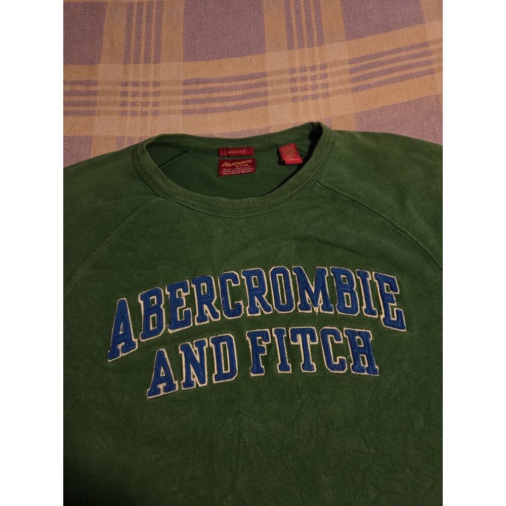 VTG Y2K Abercrombie and Fitch Yellow Green Long Sleeve Muscle Fit T Shirt XL